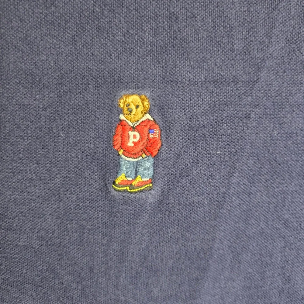 Polo by Ralph Lauren Navy Blue Polo Shirt with Bear Patch